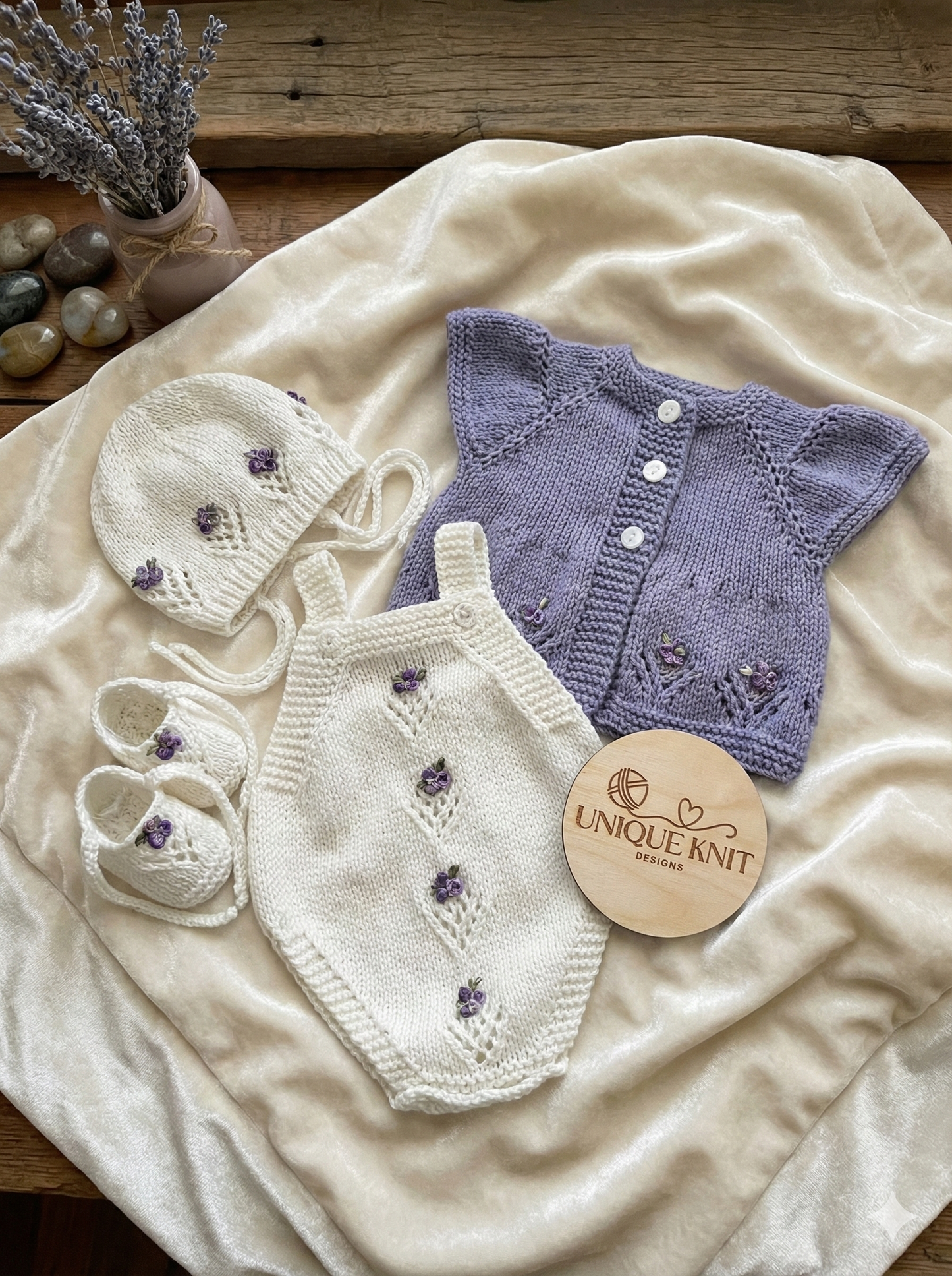 "Isabelle” 4 Piece Knitting pattern set for Reborn doll 16 -22” or 0-3 Month Old Baby