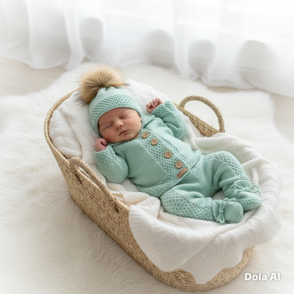 "Walnut” 4 piece knitting pattern set for a reborn doll 16 -22” or 0-3 Month Old Baby