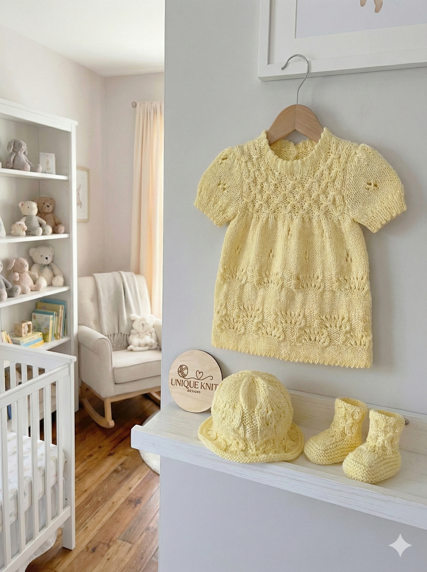 "Clementine” Dress Set Knitting pattern for Reborn doll 16 -22” or 0-3 Mth Old Baby