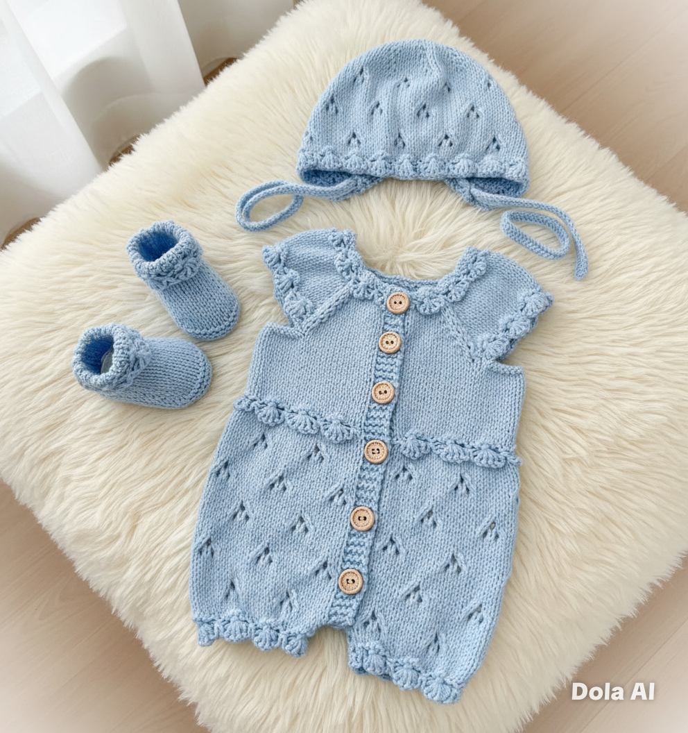 "Angel” Romper Knitting pattern for Reborn doll 16 -22” or 0-3 Month Old Baby