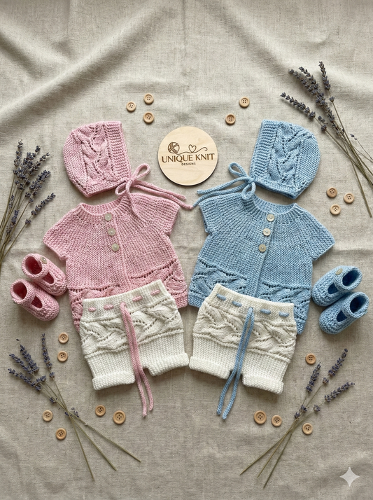 "Heather ” Sideways made Knitting pattern for Reborn doll 16 -22” or 0-3 Mth Old Baby