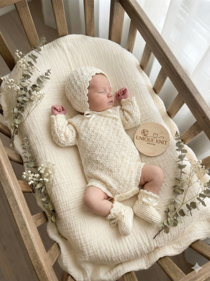 "Freyja” Romper Knitting pattern for Reborn doll 19 -24” or 0-6 Month Old Baby