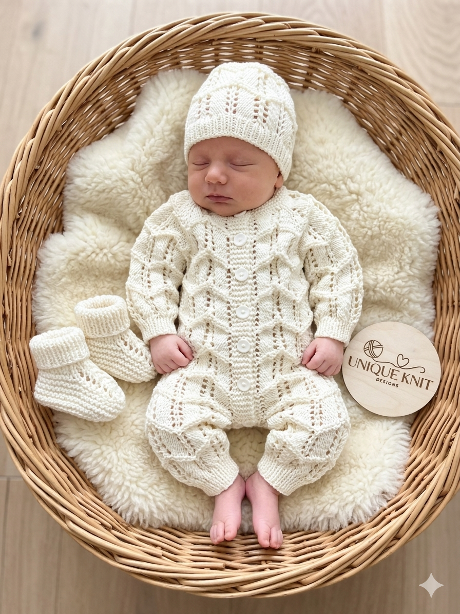 "Amari” Multi-piece Knitting pattern for Reborn doll 16 -22” or 0-3 Month Old Baby