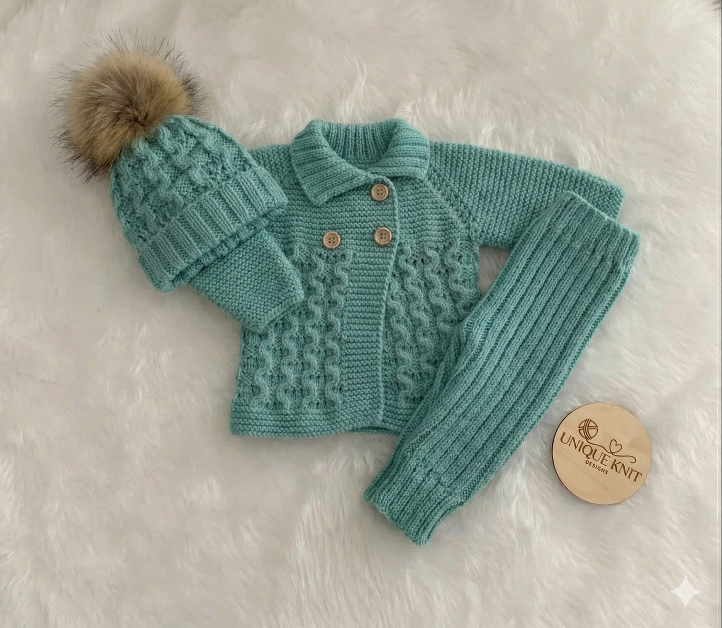 "Poinsettia” Cosy coat and legging set Knitting pattern for Reborn doll 16 -22” or 0-3 Mth Old Baby