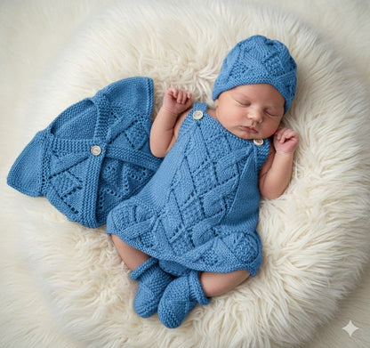 "Lou Lou” 4 Piece Set Knitting pattern for Reborn doll 16-22” or 0-3 Month Old Baby