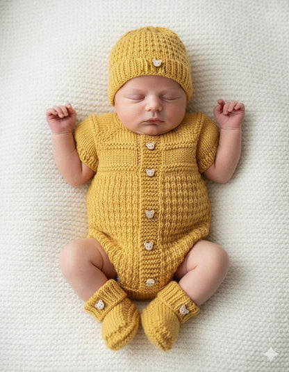 "Mango" Romper knitting pattern for reborn doll 16-22" or 0-3 Month old baby
