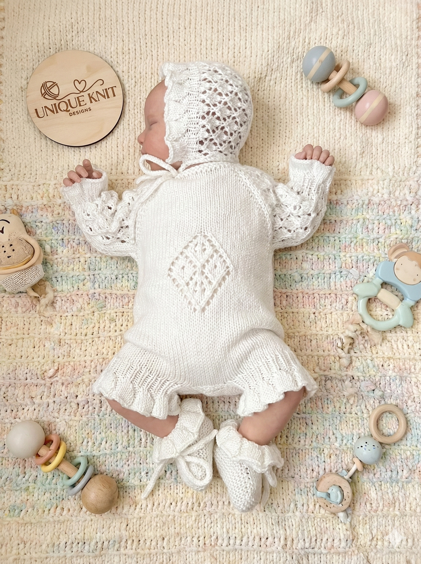 "Princess” Romper Knitting pattern for Reborn doll 16 -22” or 0-3 Month Old Baby
