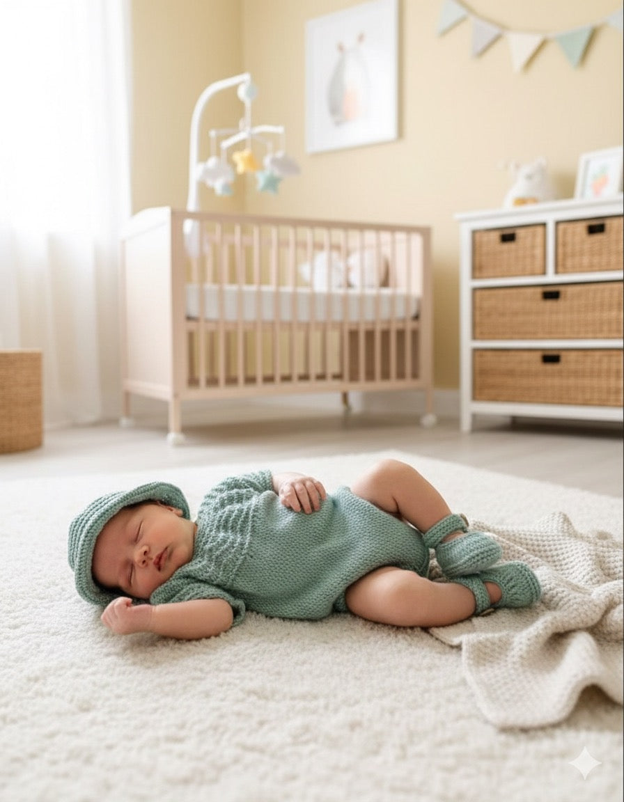 "Jasmine ” Romper Knitting pattern for Reborn doll 16 -22” or 0-3 Mth Old Baby