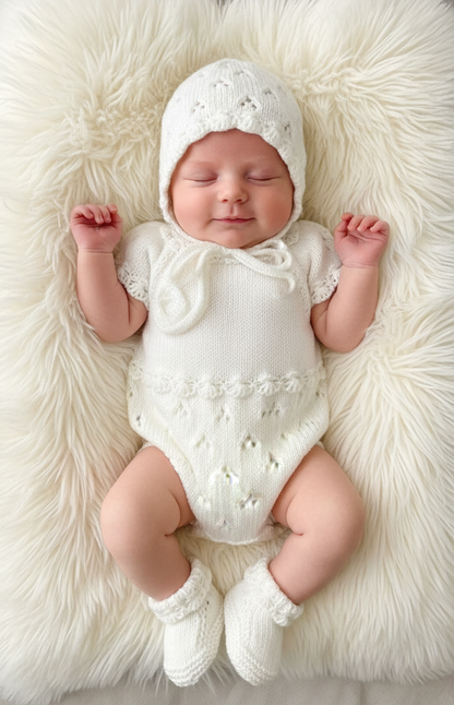 "Angel” Romper Knitting pattern for Reborn doll 16 -22” or 0-3 Month Old Baby