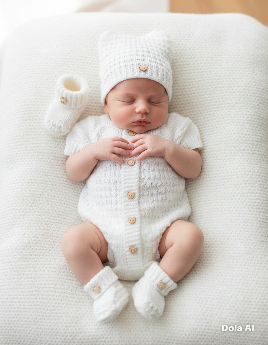 "Mango" Romper knitting pattern for reborn doll 16-22" or 0-3 Month old baby