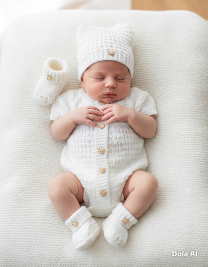 "Mango" Romper knitting pattern for reborn doll 16-22" or 0-3 Month old baby