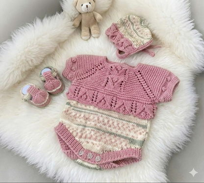 "Candy” Romper Knitting pattern for Reborn doll 16 -22” or 0-3 Month Old Baby