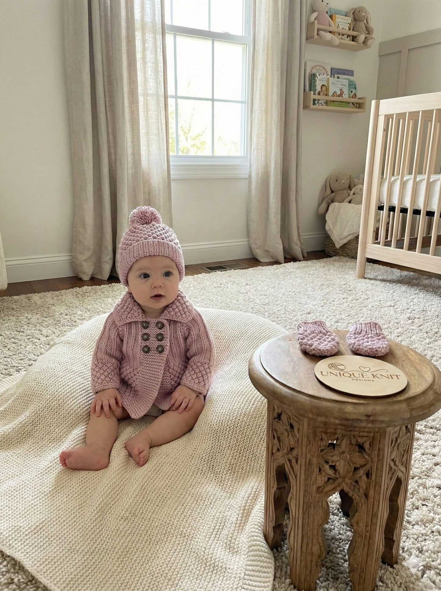 "Enchanted” 3 Piece Coat Set Knitting pattern for Reborn doll 16-22” or 0-3 Month Old Baby