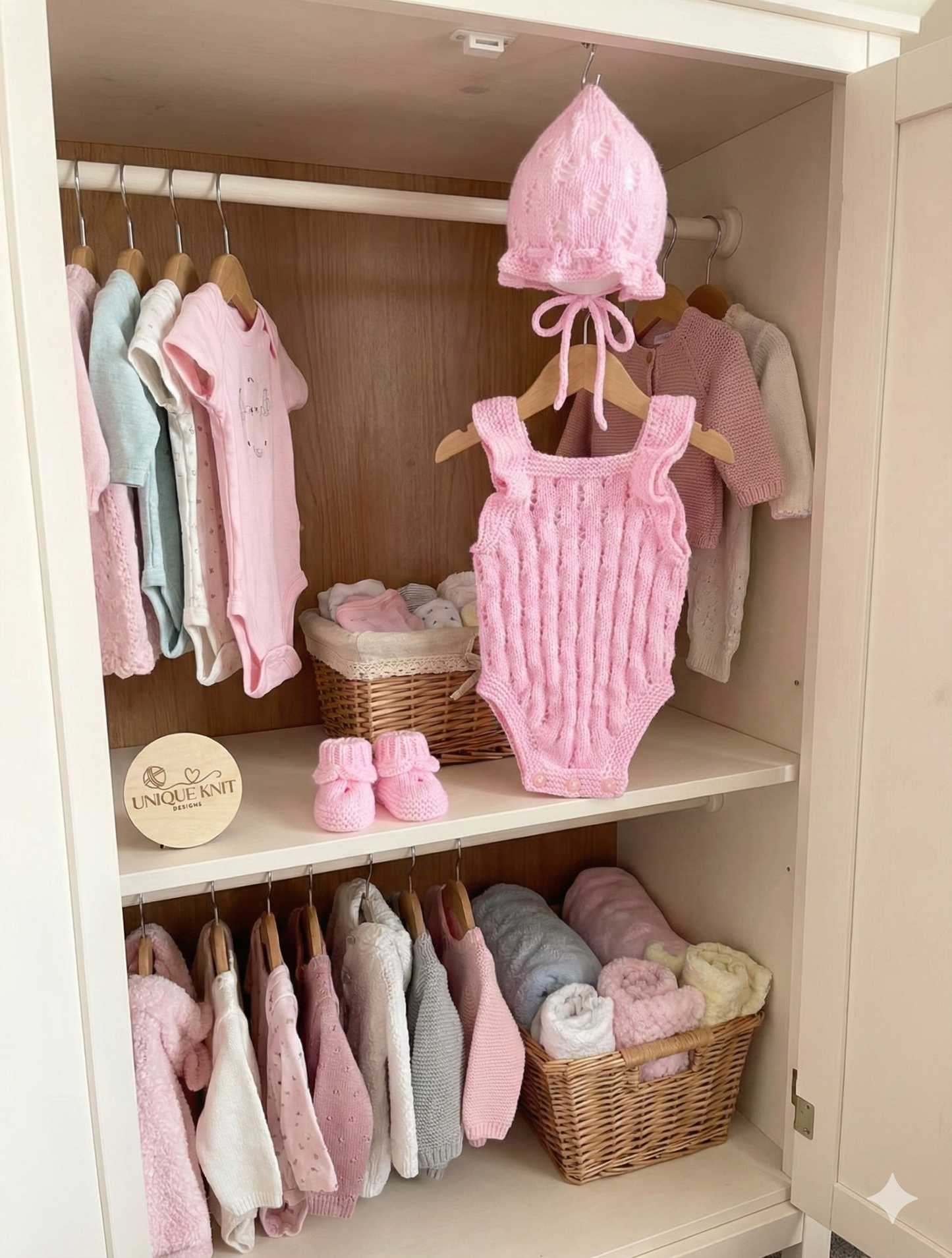 "Caz” Multi Piece set knitting pattern for reborn doll 16-22" or 0-3 month old baby