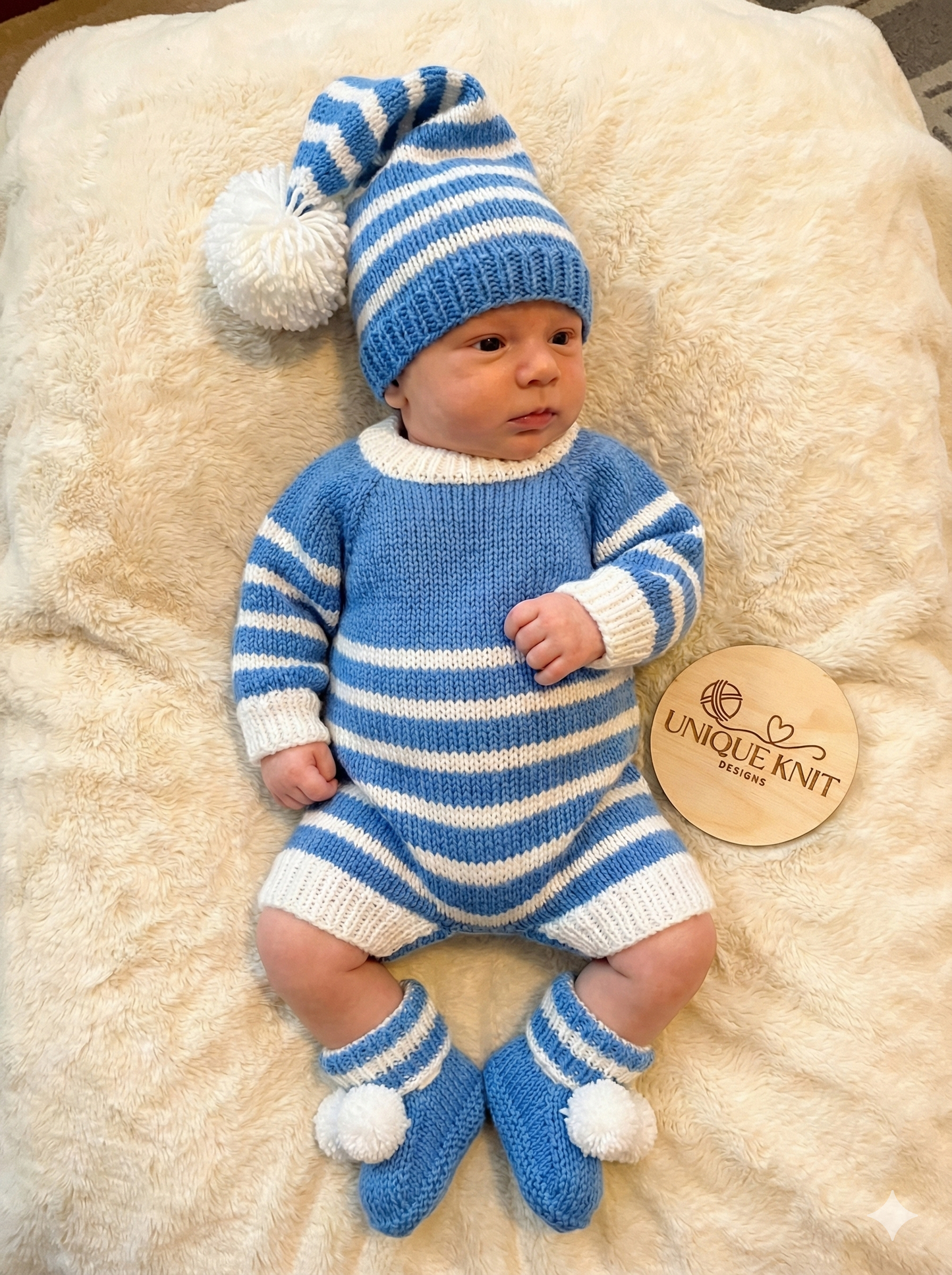 "Peaches & Cream” Romper Set Knitting pattern for Reborn doll 16 - 22” or 0-3 Mth Old Baby