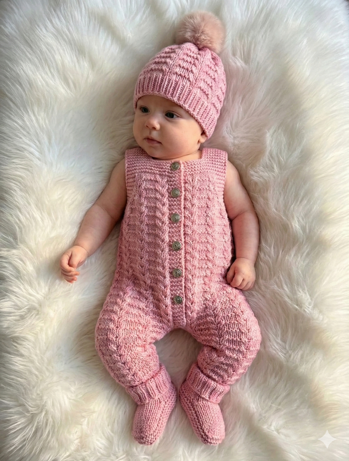 "Aurora” Dungaree set Knitting pattern set for Reborn doll 16 -22” or 0-3 Month Old Baby