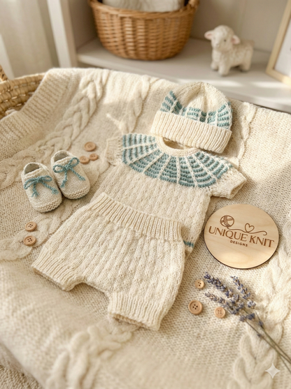 "Isaac” Multi Piece set knitting pattern for reborn doll 16-22" or 0-3 month old baby