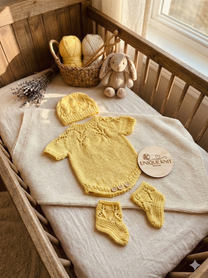 "Cherub" Romper knitting pattern for reborn doll 16-22" or 0-3 Month old baby