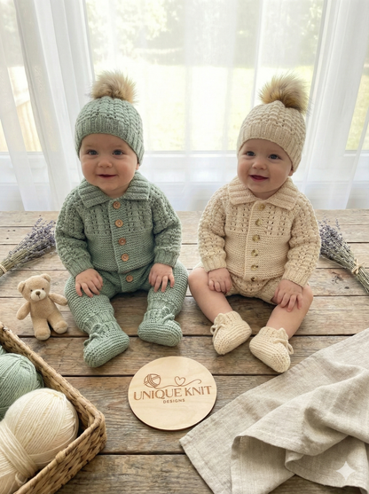 "Biscuit” Multi-piece Knitting pattern for Reborn doll 16 -22” or 0-3 Month Old Baby