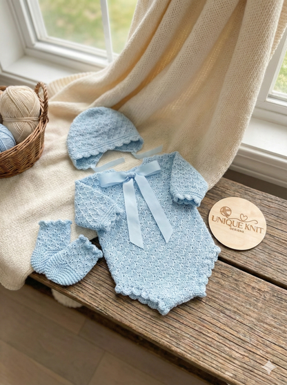 "Freyja” Romper Knitting pattern for Reborn doll 19 -24” or 0-6 Month Old Baby
