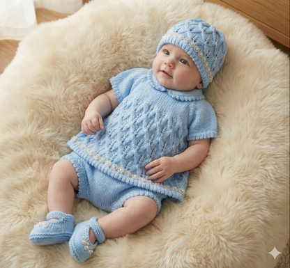 "Carnation ” Angel Set Knitting pattern for Reborn doll 16 -22” or 0-3 Mth Old Baby