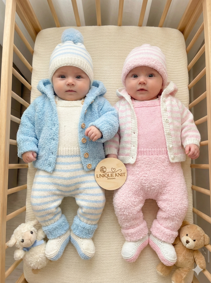 "Topaz” 4 Piece Set Knitting pattern for Reborn doll 18-22” or 0-3 Mth Old Baby