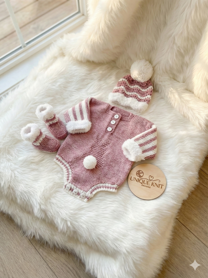 "Jingle Bells” Romper Knitting pattern for Reborn doll 16 -22” or 0-3 Month Old Baby