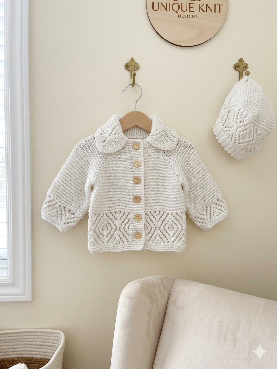 "Sapphire” 3 piece Knitting pattern set for Reborn doll 16 -22” or 0-3 Month Old Baby