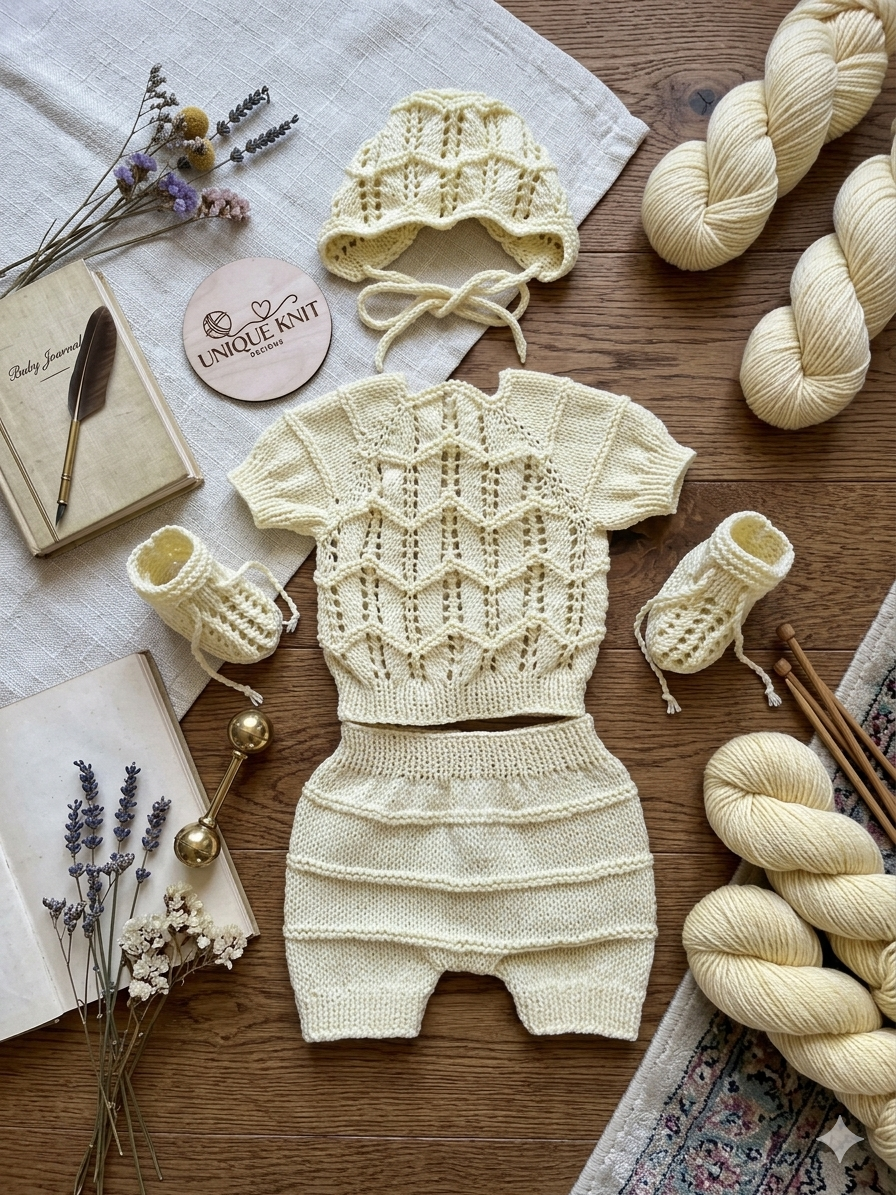 "Aileen” Multi-piece Knitting pattern for Reborn doll 16 -22” or 0-3 Month Old Baby