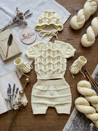 "Aileen” Multi-piece Knitting pattern for Reborn doll 16 -22” or 0-3 Month Old Baby
