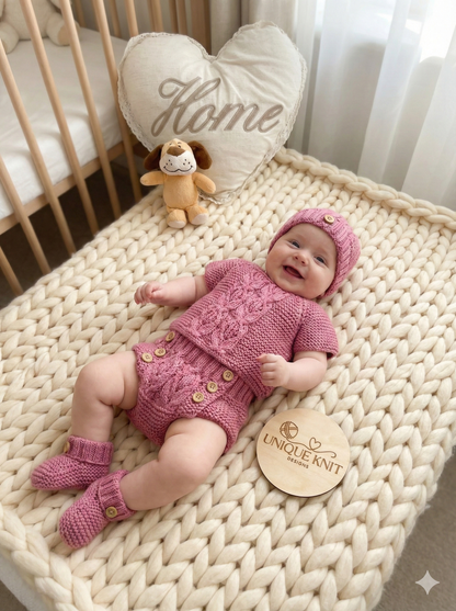 "Orchid ” Set Knitting pattern for Reborn doll 16 -22” or 0-3 Mth Old Baby