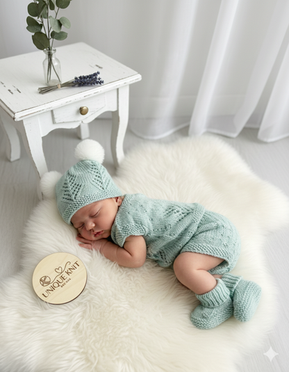 "Icicle” 4 Piece Knitting pattern set for Reborn doll 16 -22” or 0-3 Month Old Baby
