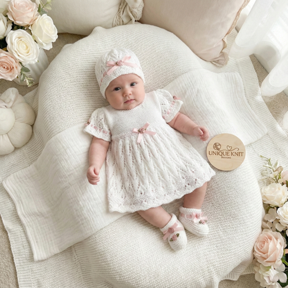 "Tulip” Dress Set Knitting pattern for Reborn doll 16 -22” or 0-3 Mth Old Baby