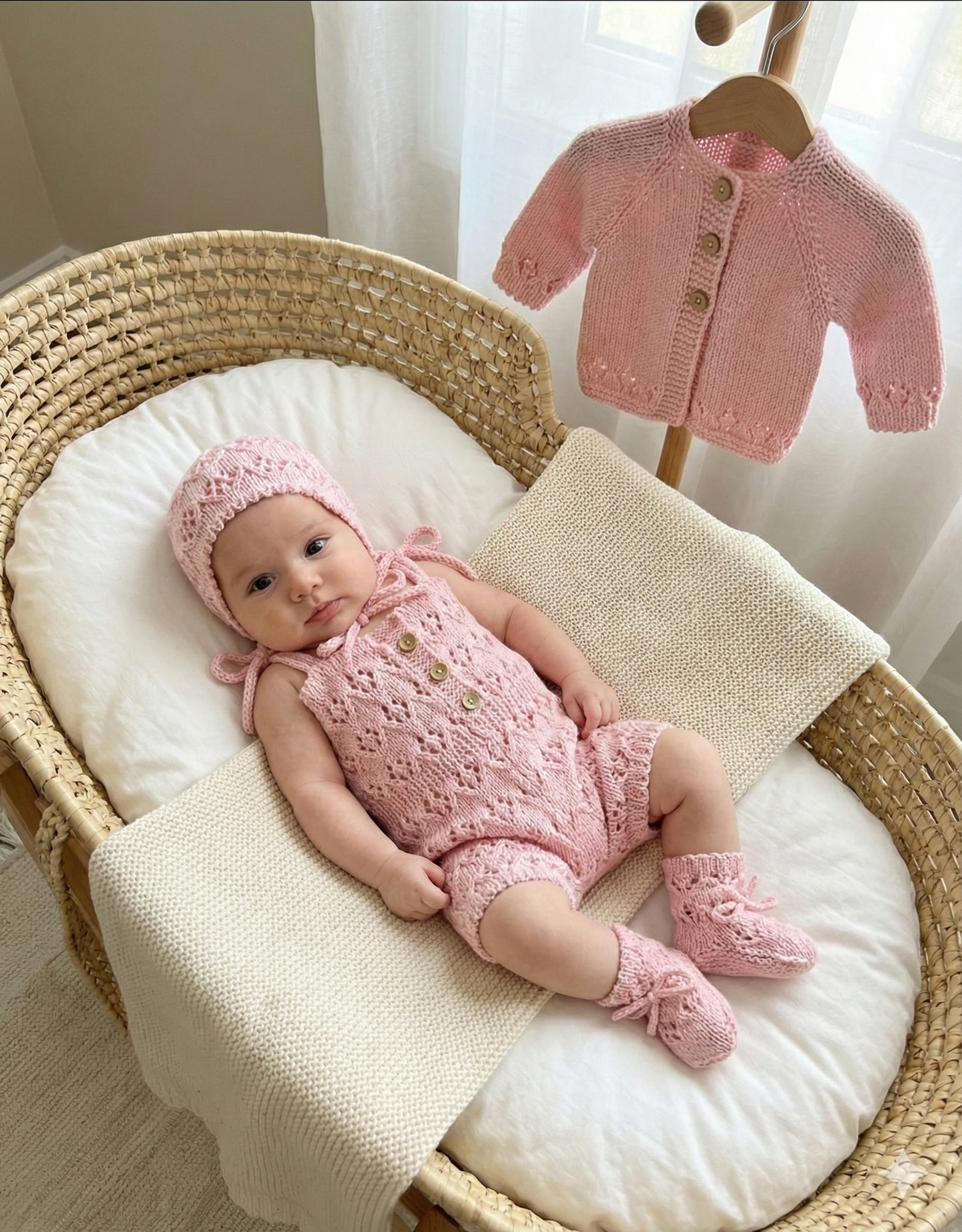 "Davina” 4 piece Set Knitting pattern for Reborn doll 16-22” or 0-3 Month Old Baby