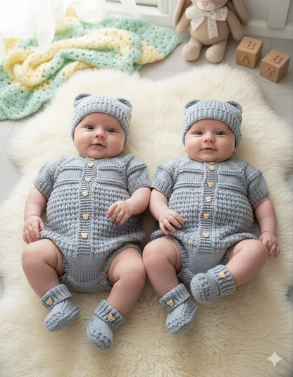"Mango" Romper knitting pattern for reborn doll 16-22" or 0-3 Month old baby