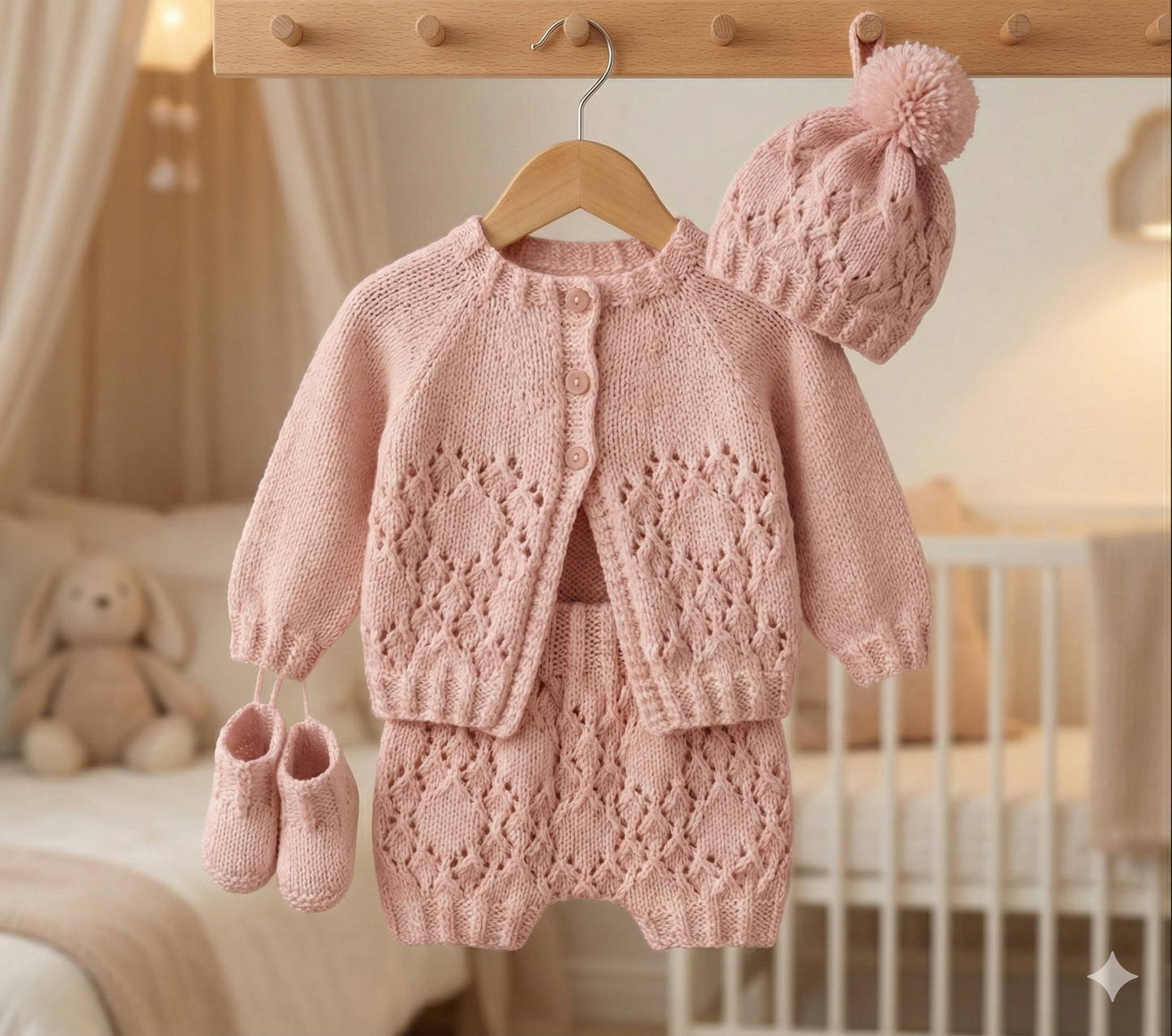 "Aster ” 4 Piece Set Knitting pattern for Reborn doll 16 -22” or 0-3 Mth Old Baby