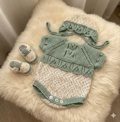 "Candy” Romper Knitting pattern for Reborn doll 16 -22” or 0-3 Month Old Baby