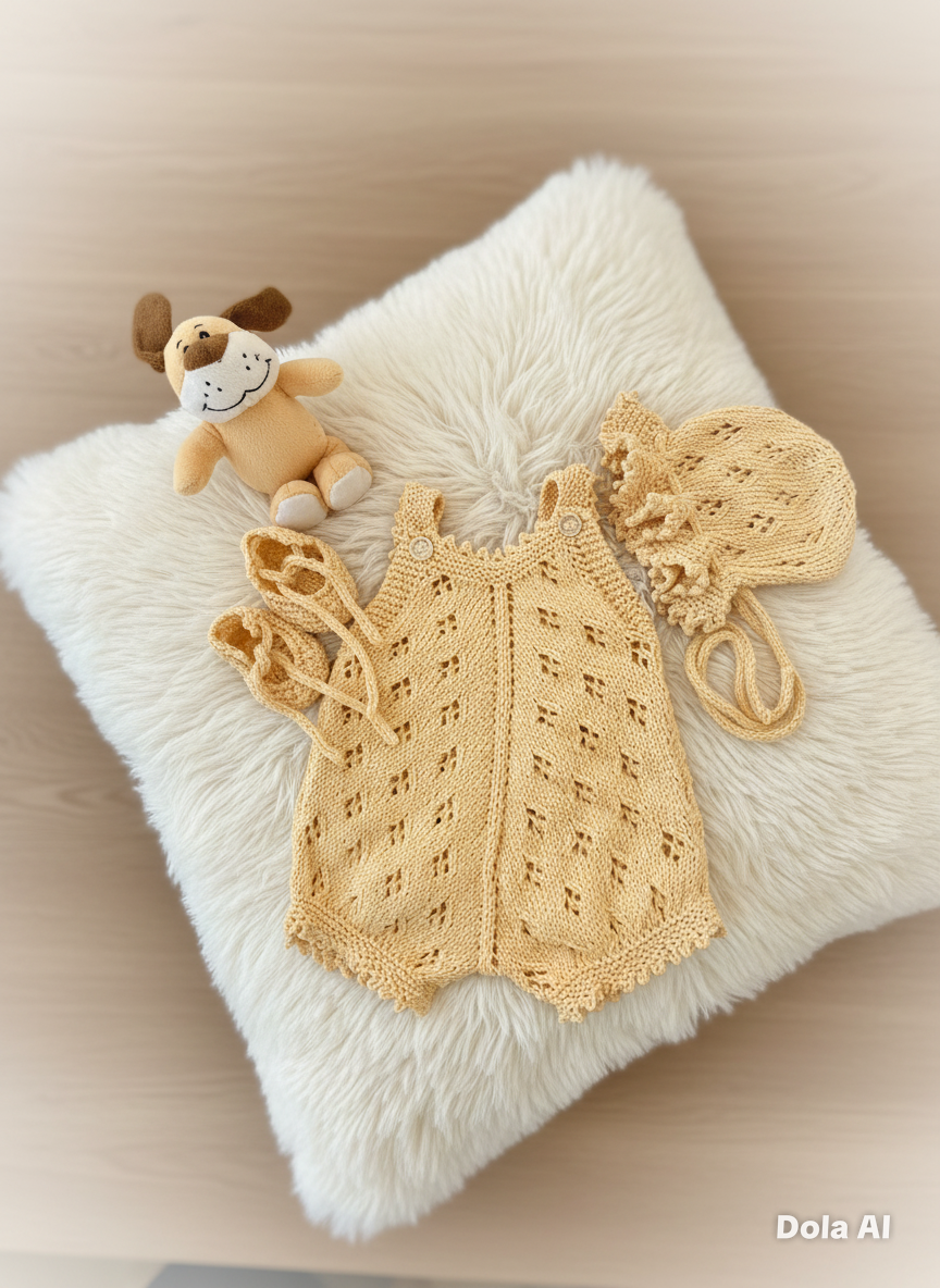 "Citrus” Romper Knitting pattern for Reborn doll 16 -22” or 0-3 Mth Old Baby