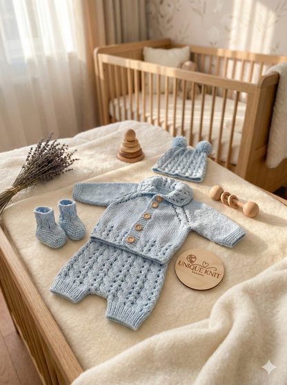 "Barley” 4 Piece Set Knitting pattern for Reborn doll 16-22” or 0-3 Month Old Baby