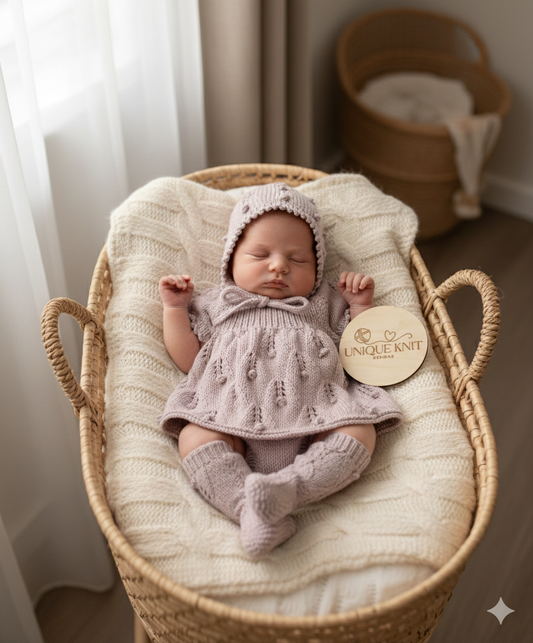 "Paris” Angel Set Knitting pattern for Reborn doll 16 -22” or 0-3 Month Old Baby