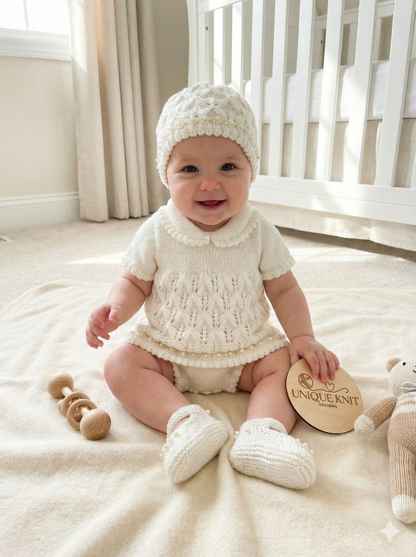 "Carnation ” Angel Set Knitting pattern for Reborn doll 16 -22” or 0-3 Mth Old Baby