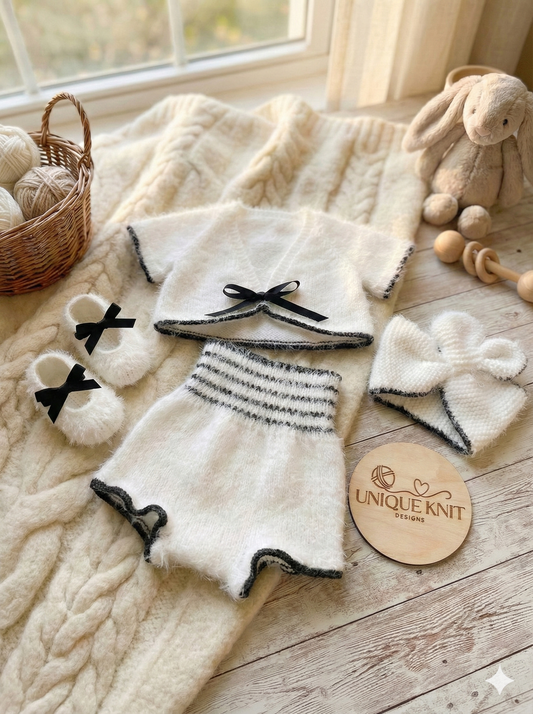 "Carmen” 4 Piece Knitting pattern set for Reborn doll 16 -22” or 0-3 Month Old Baby