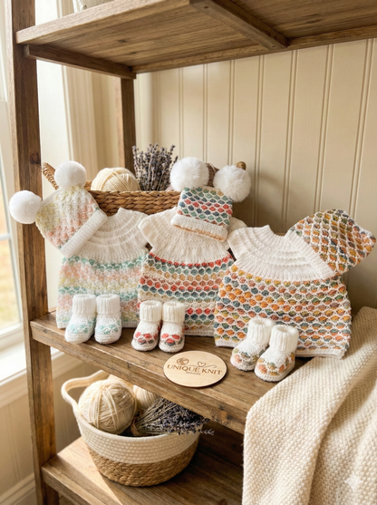 "Bubbles” 3 Piece Knitting pattern set for Reborn doll 16 -22” or 0-3 Month Old Baby