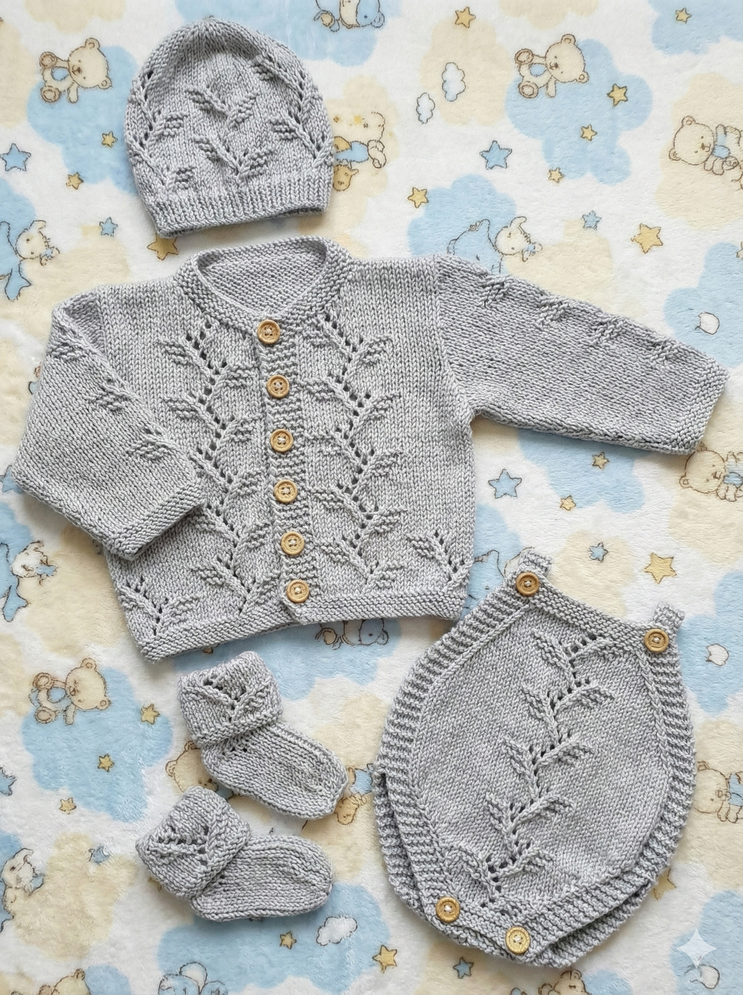 "Sycamore” 4 piece set Knitting pattern for Reborn doll 16 -22” or 0-3 Month Old Baby