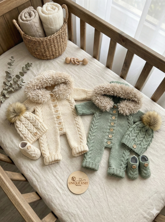 "Alaska” 3 piece Knitting pattern set for Reborn doll 16 -24” or 0-6 Month Old Baby