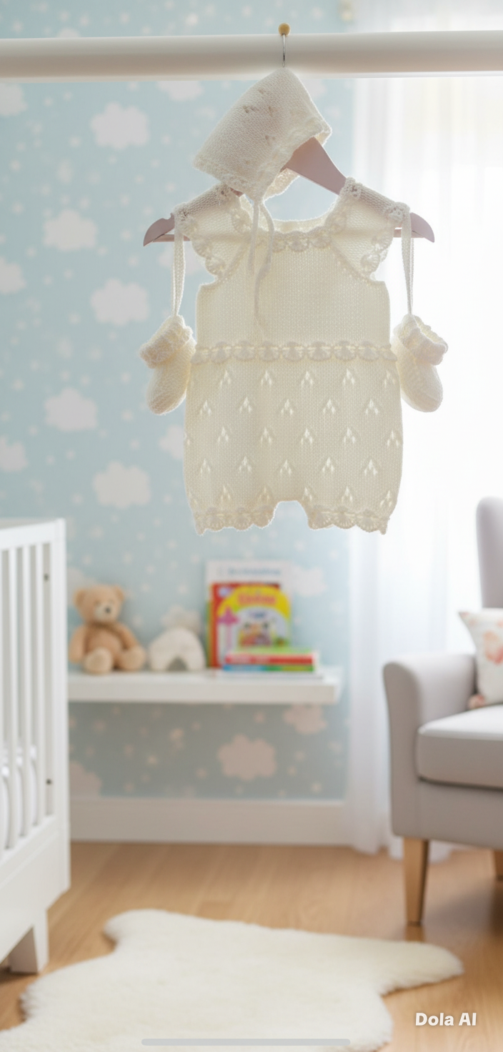 "Angel” Romper Knitting pattern for Reborn doll 16 -22” or 0-3 Month Old Baby