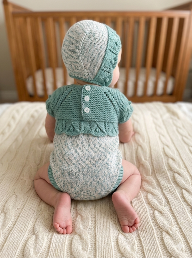 "Candy” Romper Knitting pattern for Reborn doll 16 -22” or 0-3 Month Old Baby