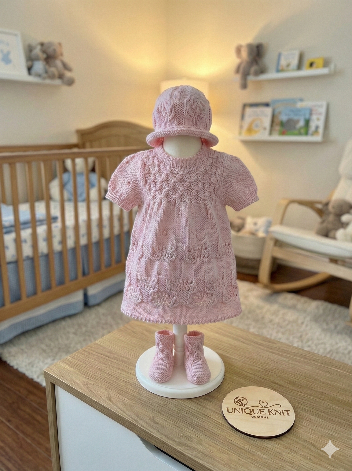 "Clementine” Dress Set Knitting pattern for Reborn doll 16 -22” or 0-3 Mth Old Baby