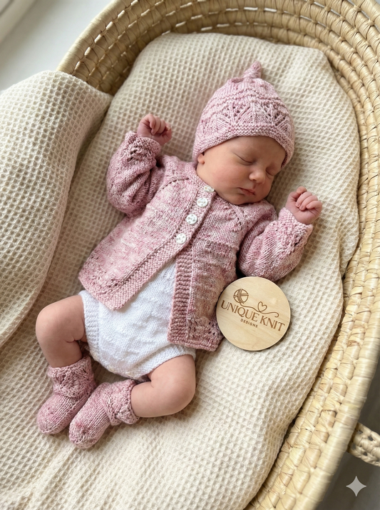 "Windsor” 4 Piece Set Knitting pattern for Reborn doll 16-22” or 0-3 Month Old Baby