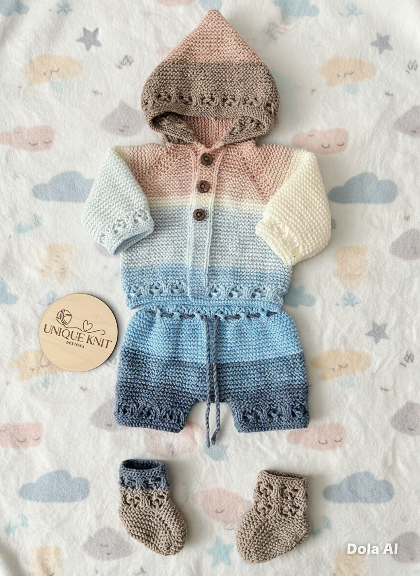 "Rainbow” Multi Piece set knitting pattern for reborn doll 16-22" or 0-3 month old baby
